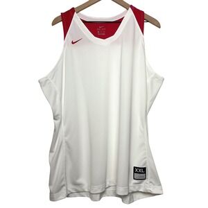 Nike Dri-FIT Basketball Jersey Mens XXL White Red Sleeveless Tank Top 867774-109
